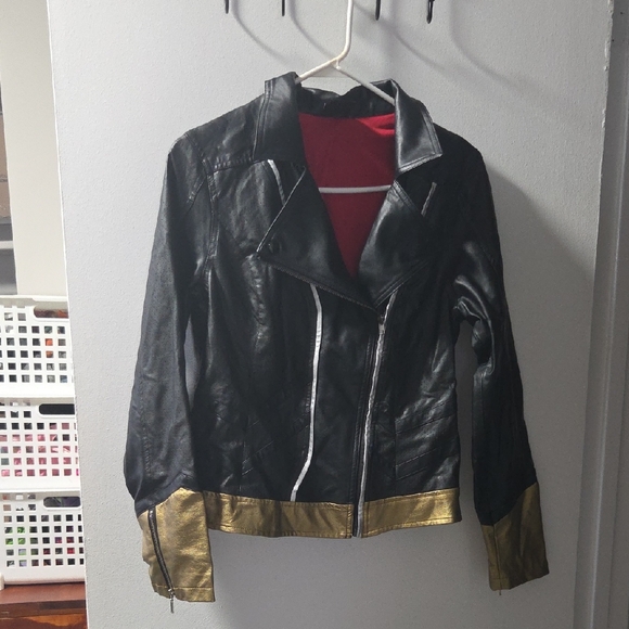 Her Universe Jackets & Blazers - Her Universe Black Leather Jacket with Gold Accents